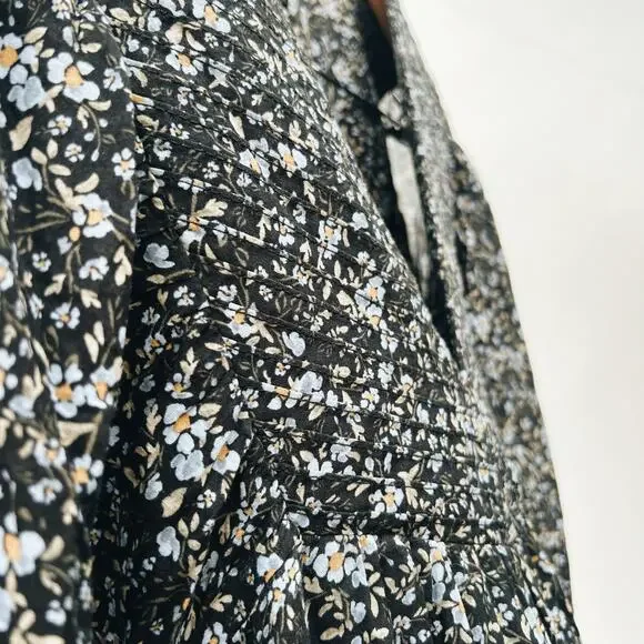 Shona Joy Denise Pintuck Babydoll Mini Balloon Puff Sleeve Short Floral Dress 10 - Picture 9 of 16